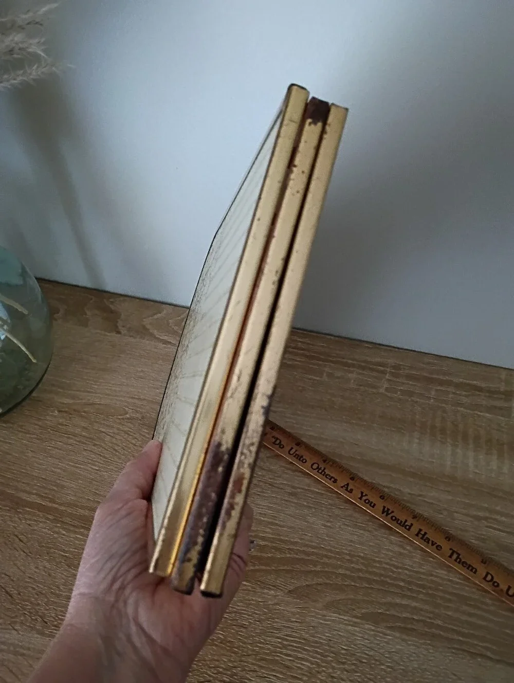Vtg Avon Sonnet 3 Panel Trifold Mirror Reversible